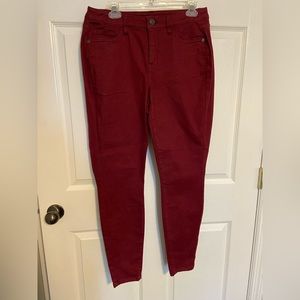 Lane Bryant Burgundy/Maroon Skinny Casual Pants